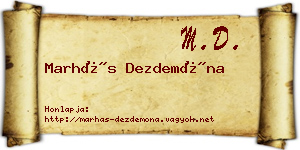 Marhás Dezdemóna névjegykártya